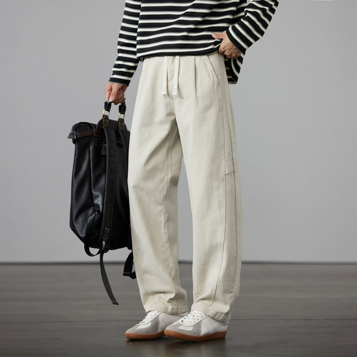 Herren Weite Baumwoll-Canvas Cargo-Hose mit Tunnelzugbund und Mehrfachtaschen Echo Archiv