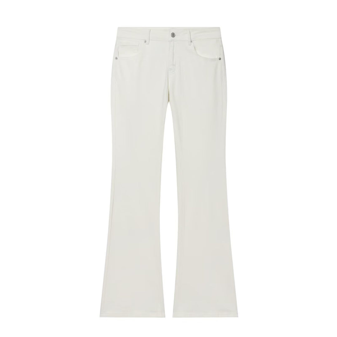 Damen Hochgeschnittene Schlaghose-Jeans mit dezenter Used-Waschung und Fünf-Taschen-Design Echo Archiv