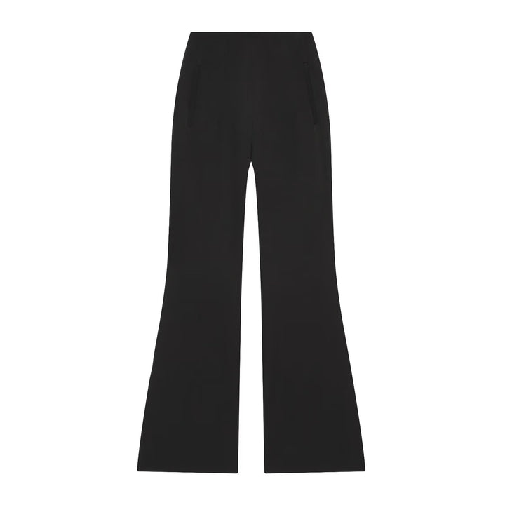 Damen Hochtaillierte Flarehose mit weitem Bein und verdeckten Reißverschlusstaschen Echo Archiv