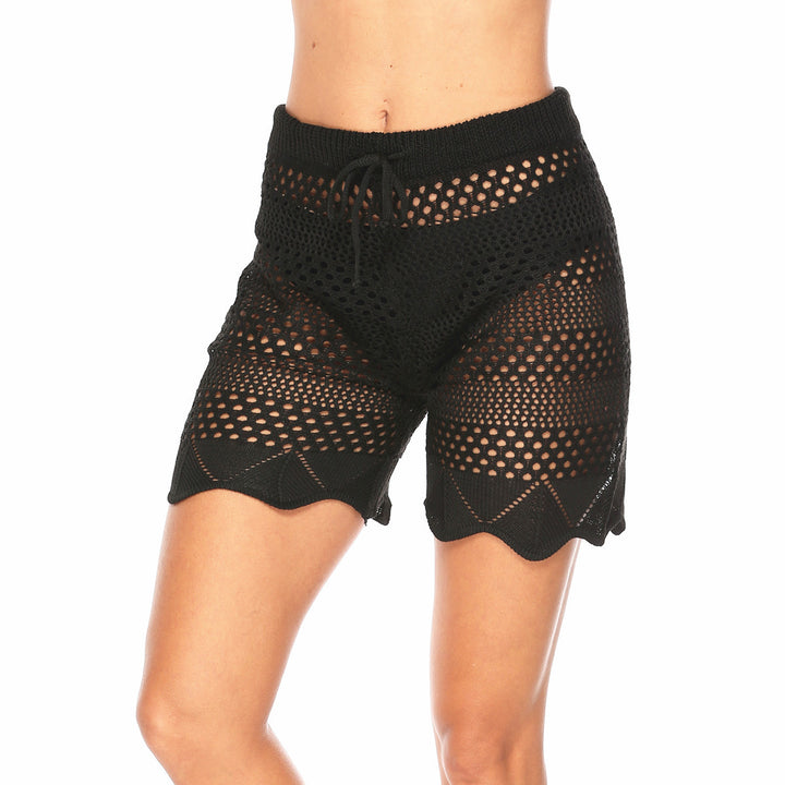 Damen Häkel-Schwimmshorts mit elastischem Bund und elegantem Wellenmuster Echo Archiv