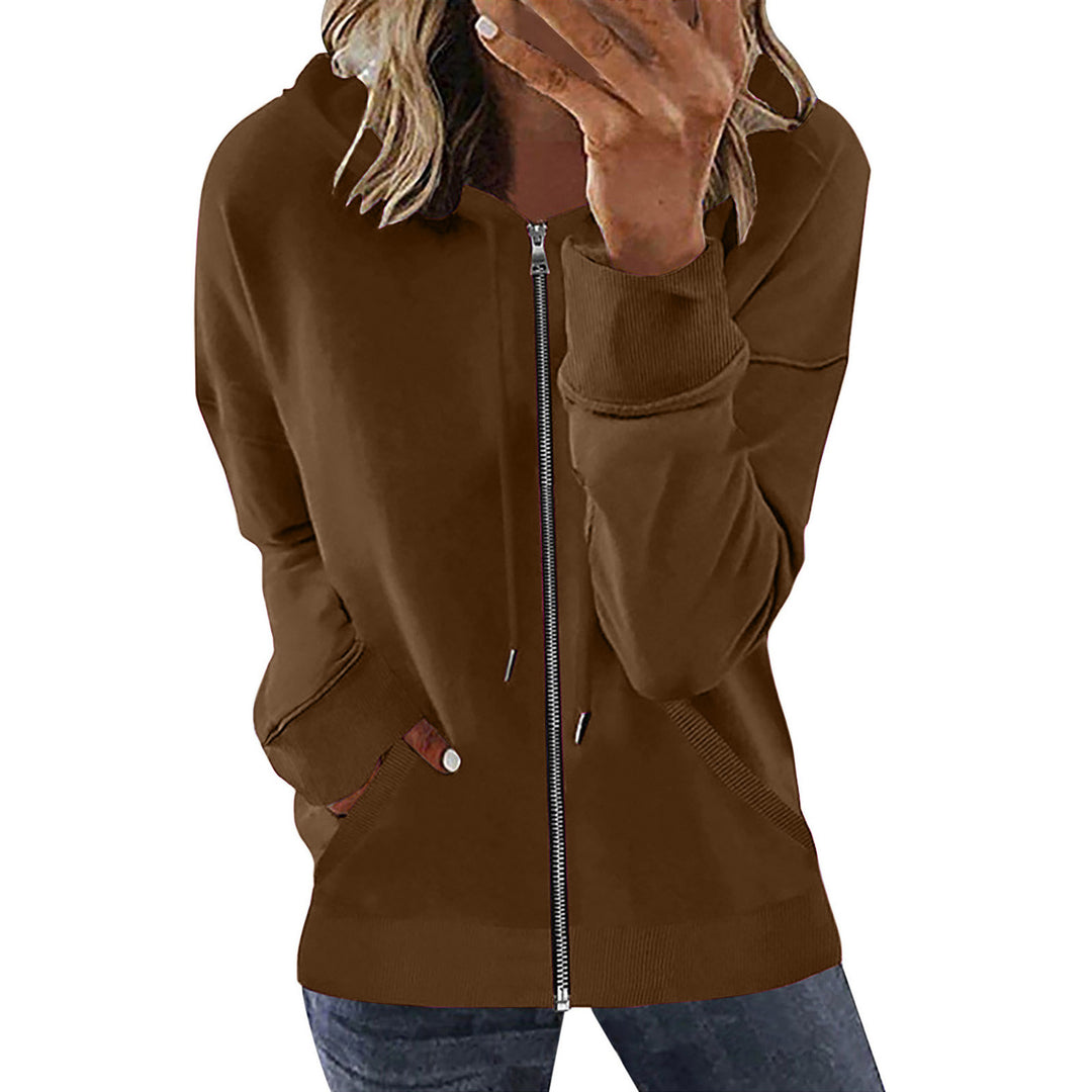 Damen nan Kapuzenjacke mit durchgehendem Reißverschluss, Kängurutaschen und elastischen Bündchen Echo Archiv