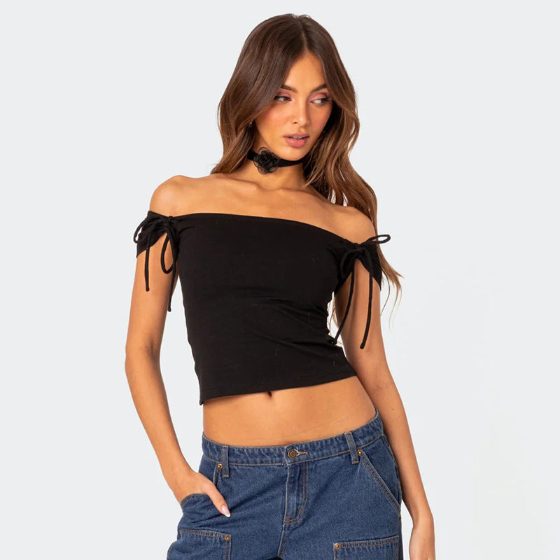 Damen Trägertop mit Off-Shoulder-Design und Bindegurten Echo Archiv