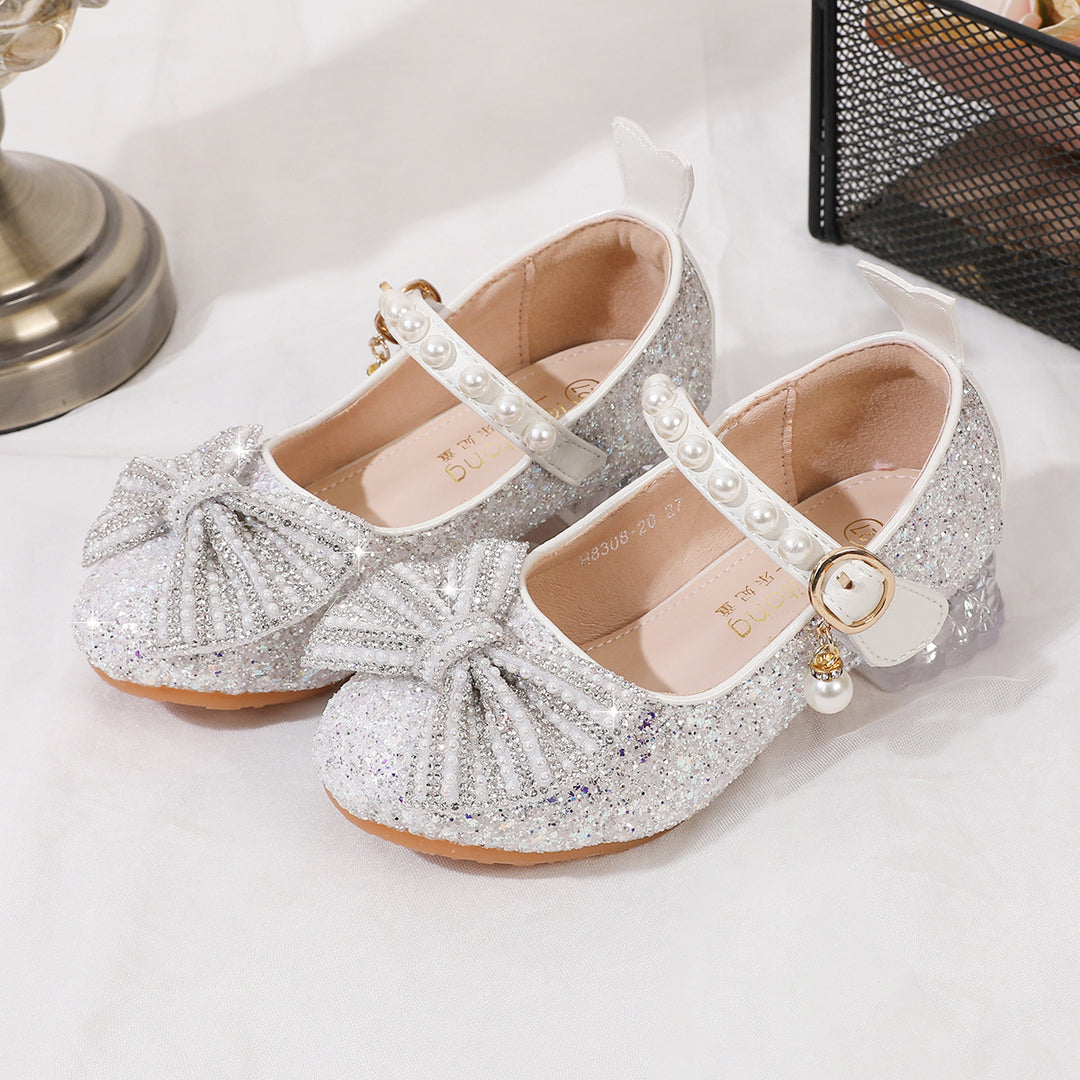 Damen Glitzernde Ballerinas mit Perlenverschluss Echo Archiv