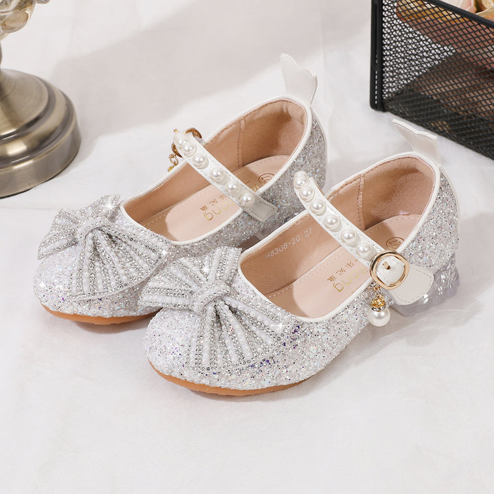 Damen Glitzernde Ballerinas mit Perlenverschluss Echo Archiv