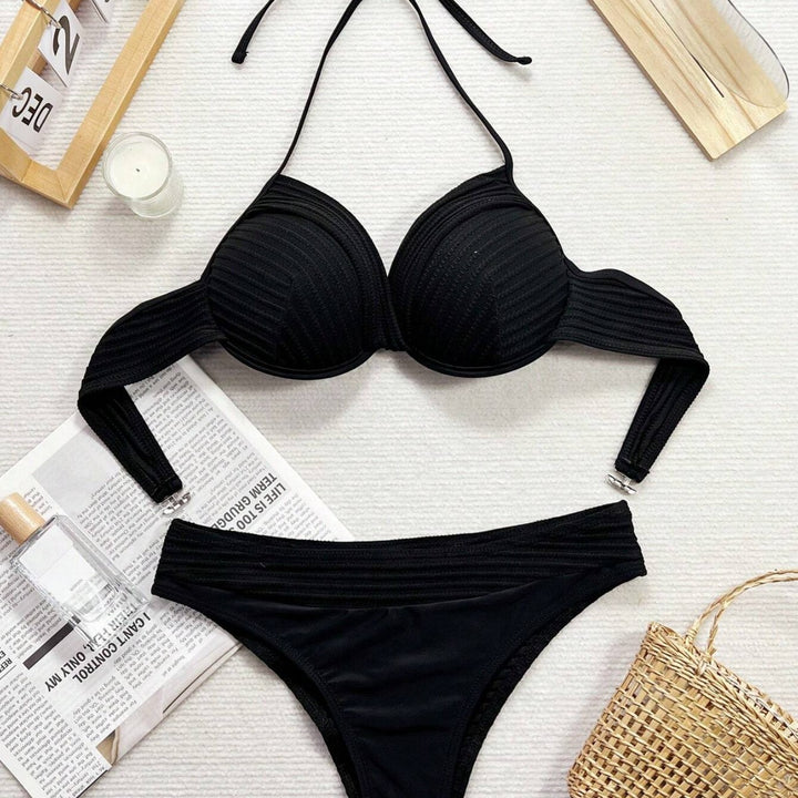Damen Bikini-Set mit raffiniertem Wickeloberteil und hoch taillierten Höschen Echo Archiv