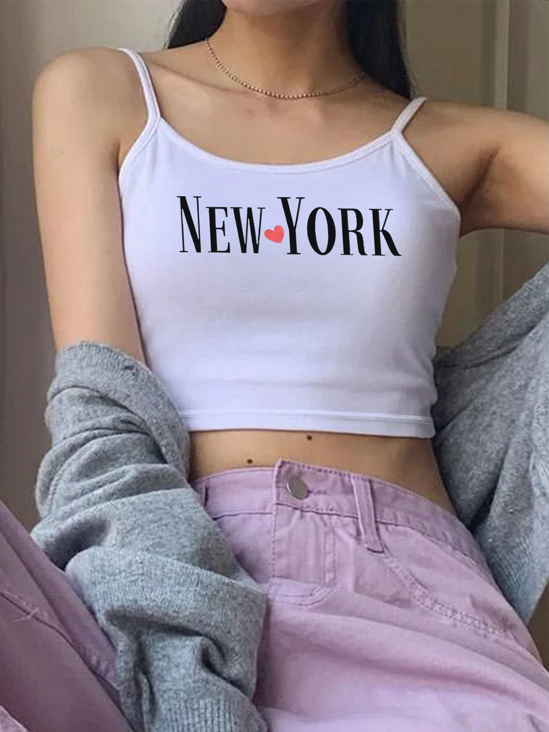 Damen Crop-Top mit trendigem Schriftzug Echo Archiv