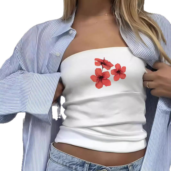 Damen Bandeau-Top mit auffälligem Statement-Aufdruck Echo Archiv