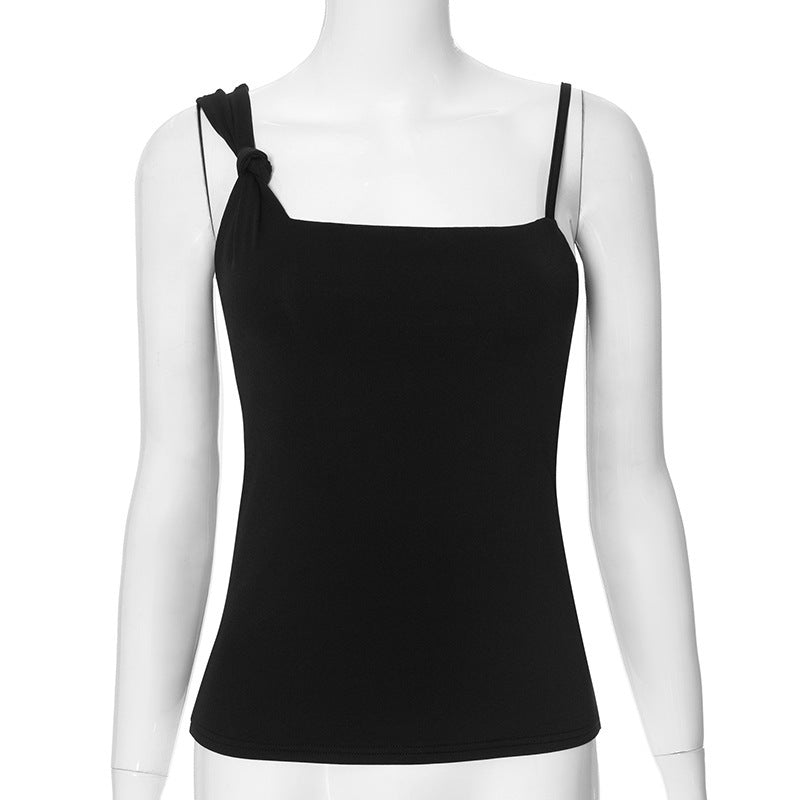 Damen lässiges Trägershirt mit knoten Detail Echo Archiv