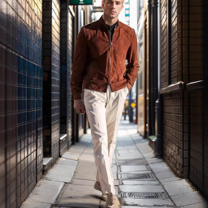 Herren Stilvolle Suedejacke Echoarchiv
