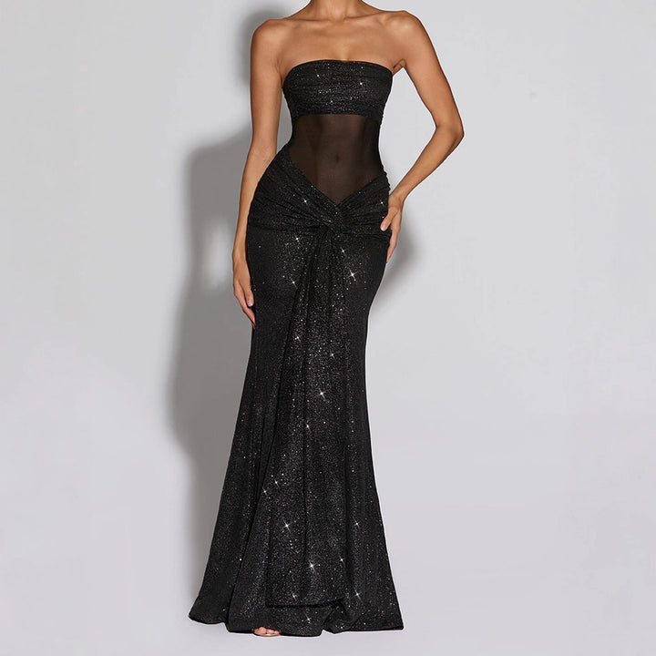 Damen Glamouröses Abendkleid mit schimmerndem Obermaterial Echo Archiv