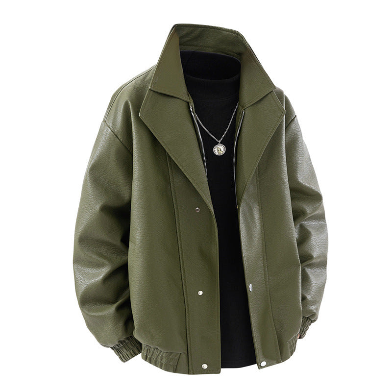 Herren lässige Kunstlederjacke Echoarchiv