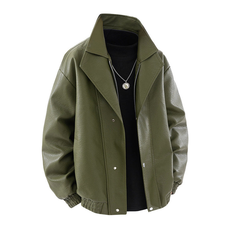 Herren lässige Kunstlederjacke Echoarchiv