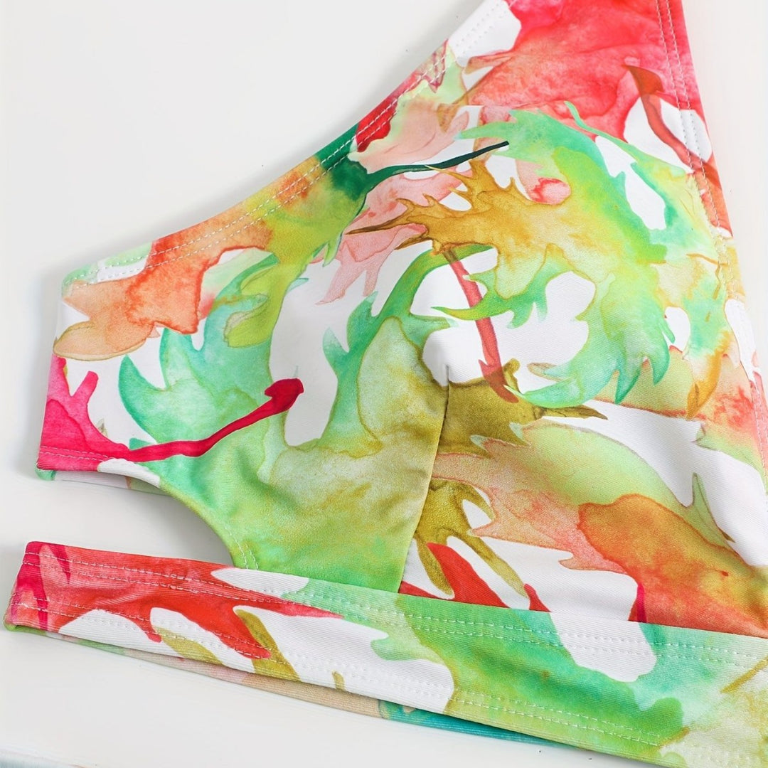 Damen Bikini-Set mit fließendem Rock und verspieltem Print Echo Archiv