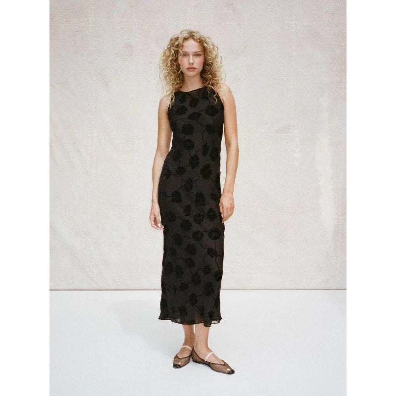 Damen Maxi-Kleid mit floralem Spitzenmuster und elegantem, schwingendem Saum Echo Archiv