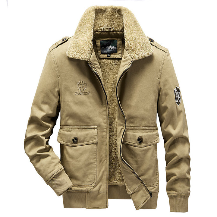 Herren Utility-Flightjacke aus Baumwollmix mit Teddykragen und aufgesetzten Pattentaschen Echo Archiv