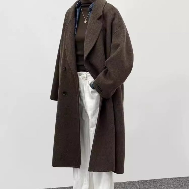 Damen Oversize Wollmantel mit weitem Revers und entspannter Silhouette Echo Archiv