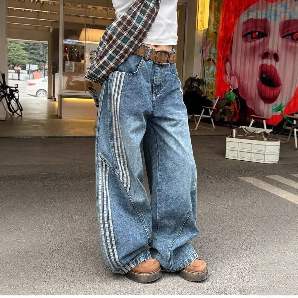 Damen Modische Weitbein-Jeans Echoarchiv