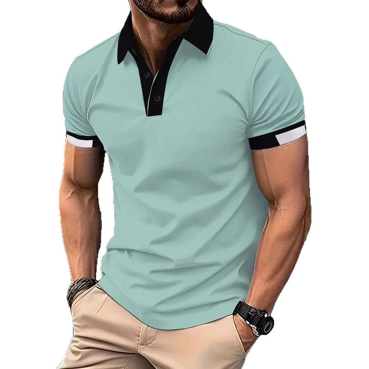 Herren modisches Poloshirt mit innovativem Kragen und sportlichen Akzenten Echoarchiv