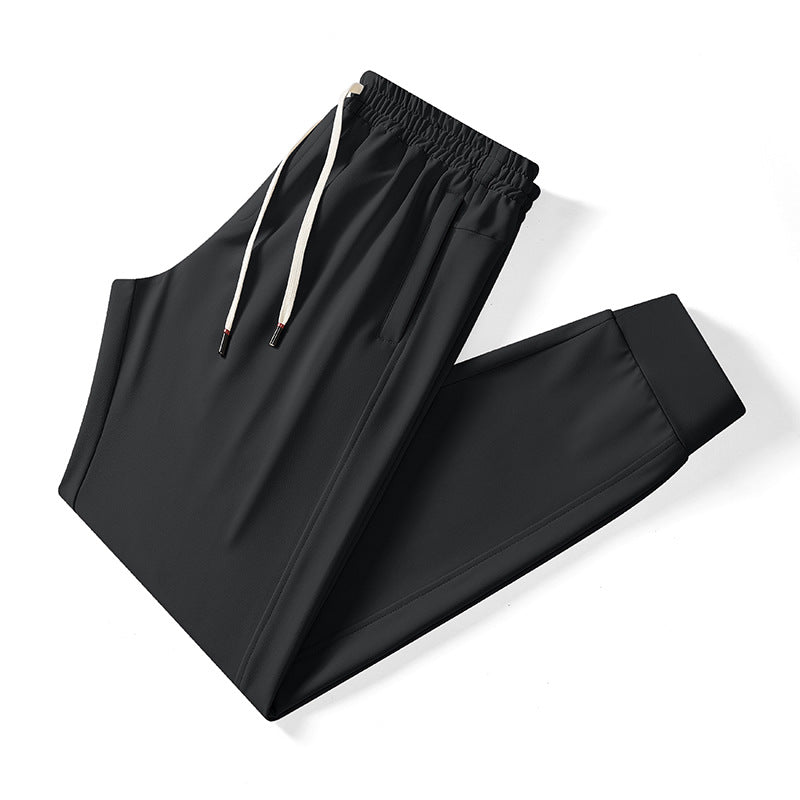 Herren Tech Jogginghosen mit elastischem Kordelzugbund, verdeckten Reißverschlusstaschen und maßgeschneiderten Knöchelbündchen – Marzano