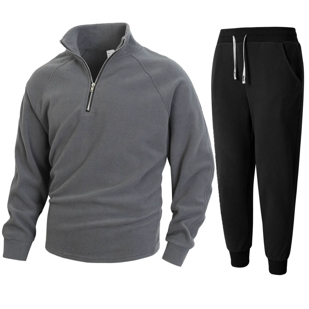 Herren Fleece-Relaxanzug mit halblangem Reißverschluss Echoarchiv