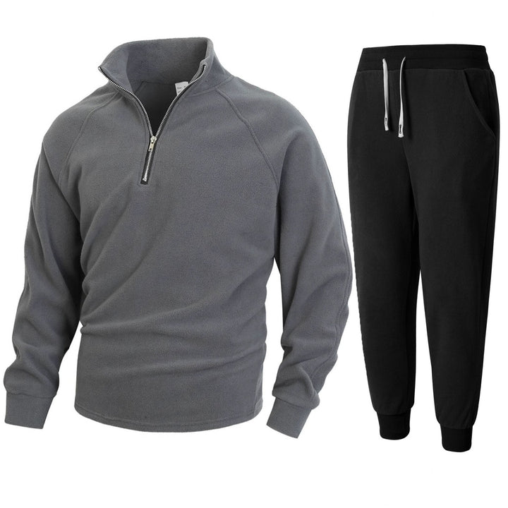 Herren Fleece-Relaxanzug mit halblangem Reißverschluss Echoarchiv