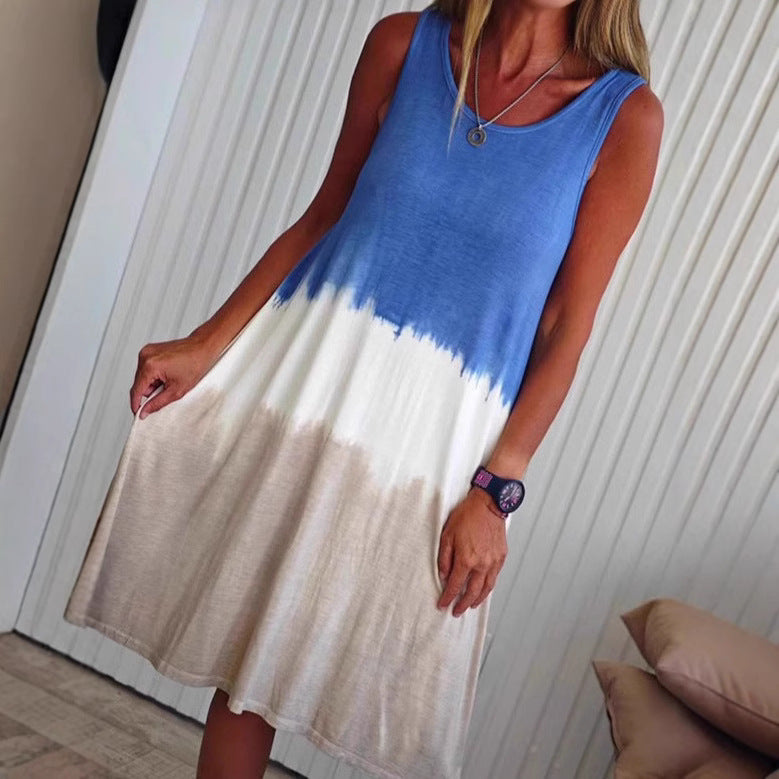 Damen nan ärmelloses Swingkleid aus softem Jersey mit fließendem Farbübergang und ausgestellter Silhouette Echo Archiv