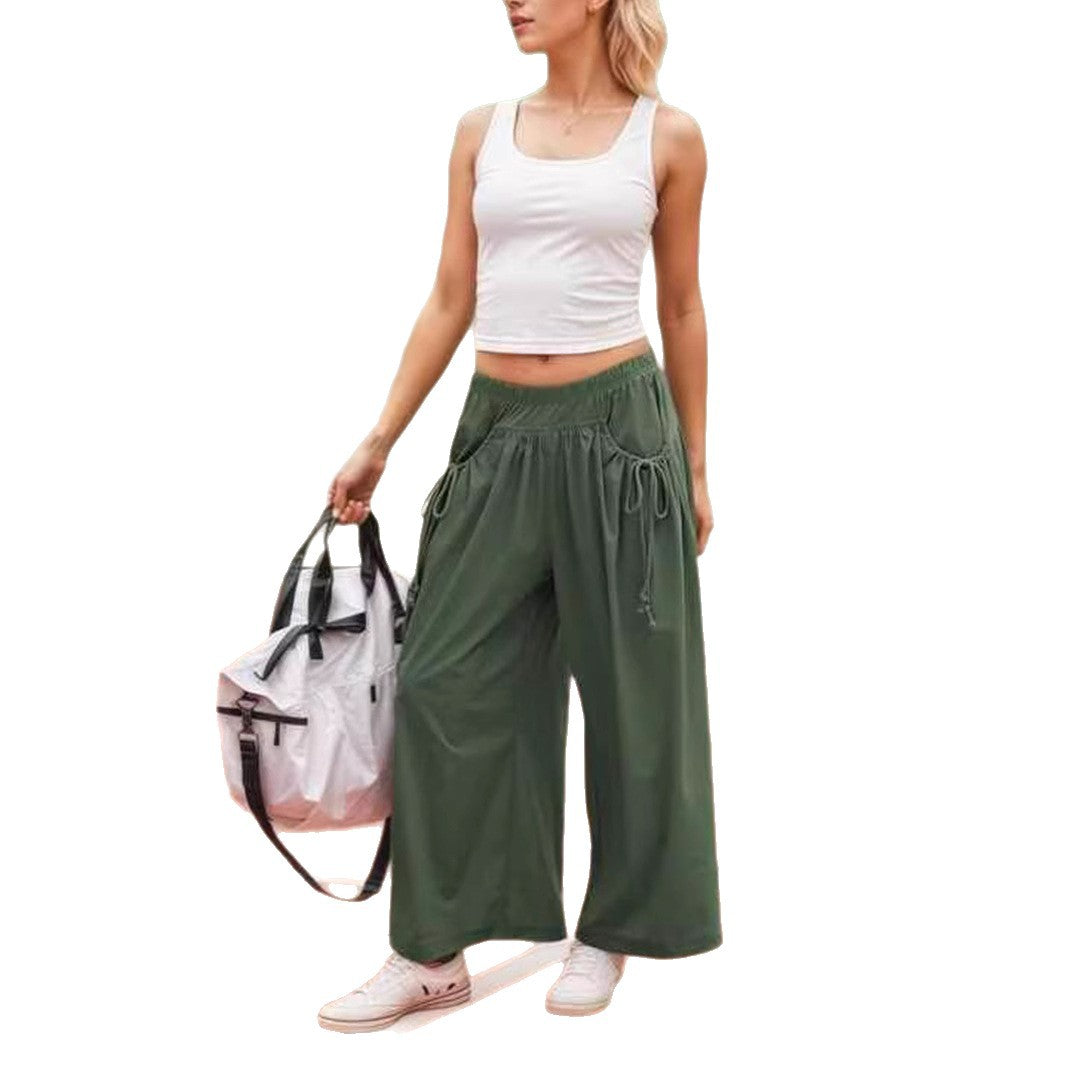 Damen Weite Culotte-Hose mit Kordelzug und großzügigen Taschen – Avérine