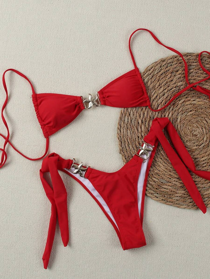 Damen Bikini-Set mit verstellbaren Trägern und glamourösen Zierdetails Echo Archiv