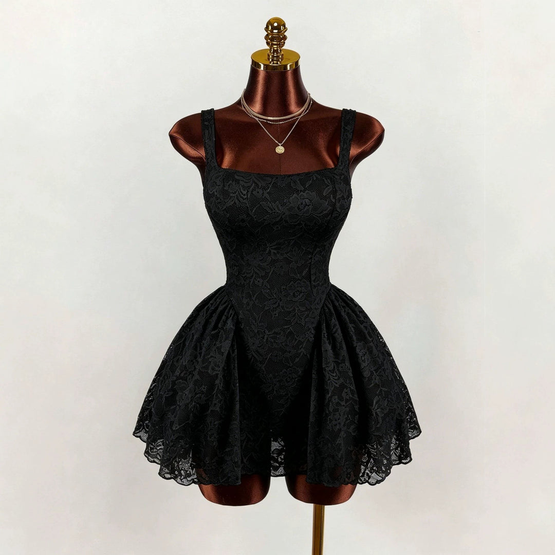 Damen nan tailliertes Spitzen-Cocktailkleid mit Korsett-Bustier und doppellagigem Schößchenrock Echo Archiv