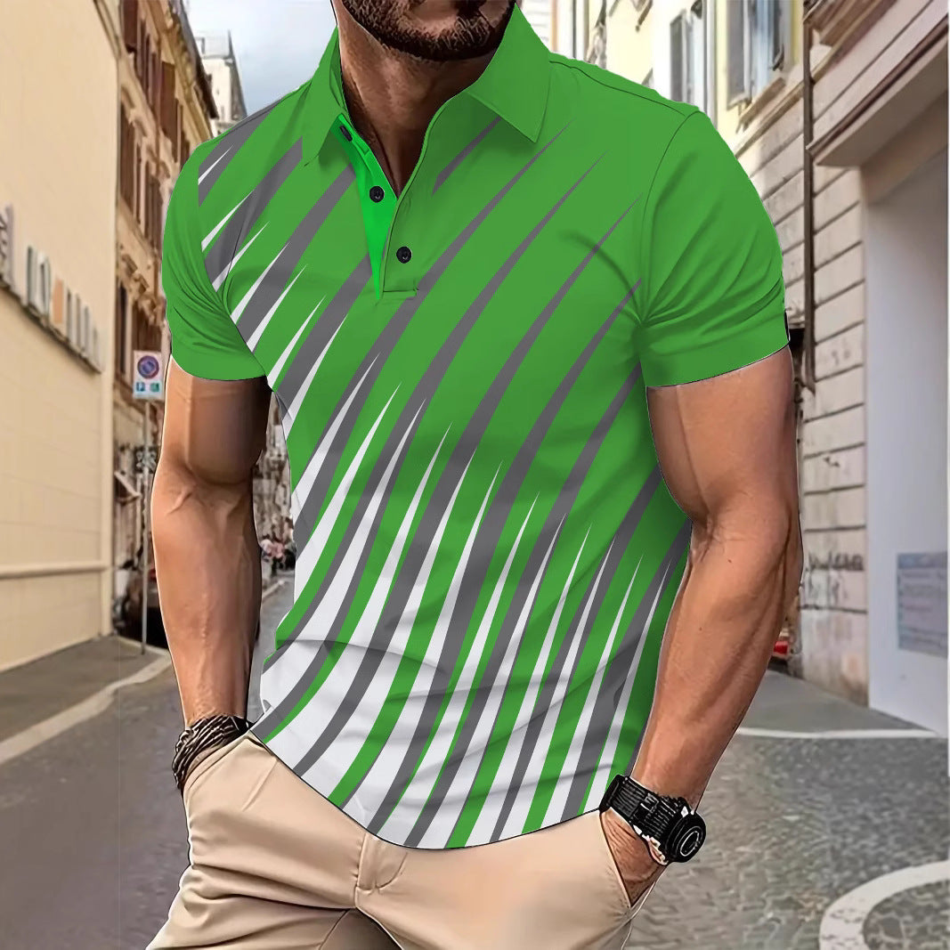 Herren Sportliches Poloshirt mit dynamischem Streifenmuster Echoarchiv