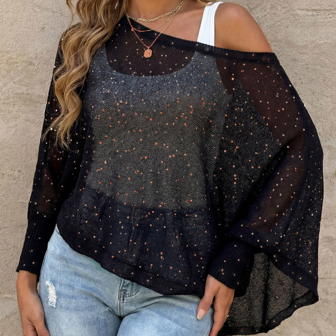 Damen luftiger Strandpullover mit funkelndem Glitzer Echo Archiv