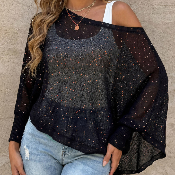 Damen luftiger Strandpullover mit funkelndem Glitzer Echo Archiv