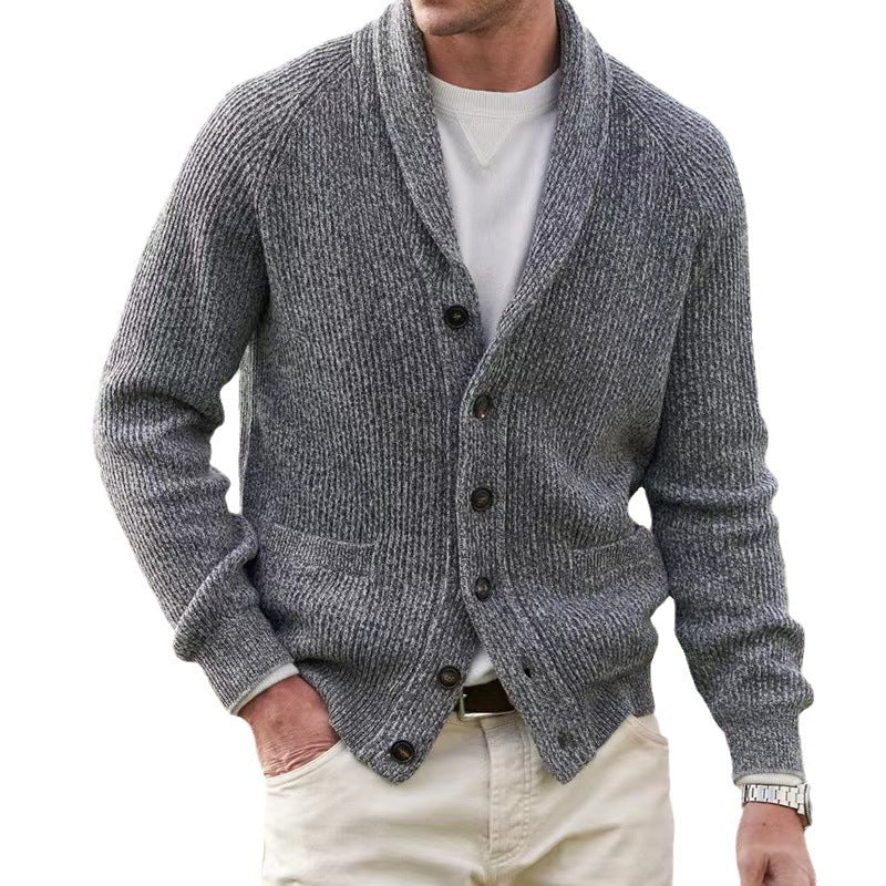 Herren Strickjacke mit trendigem Grobstrickmuster und praktischen Taschen – Taviero