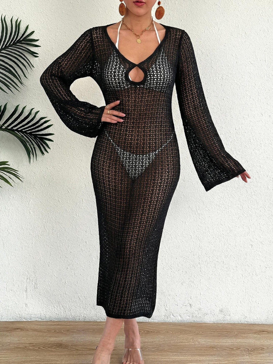 Damen Häkel-Strandkleid mit elegantem Schlitz Echo Archiv