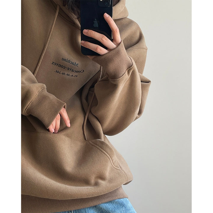 Damen Weicher Fleece‑Kapuzenpullover im Oversize‑Schnitt mit Kängurutasche Echoarchiv