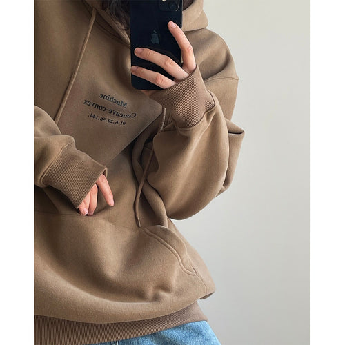 Damen Weicher Fleece‑Kapuzenpullover im Oversize‑Schnitt mit Kängurutasche Echoarchiv