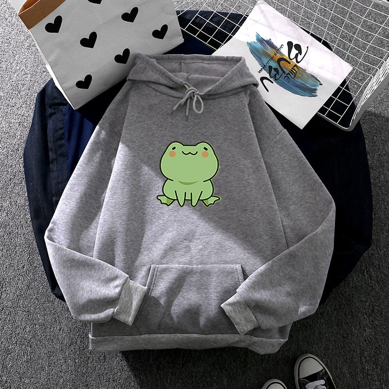 Damen Kapuzenpullover mit Mond‑und‑Wal-Illustration, Oversize-Schnitt und Kängurutasche – Auréline