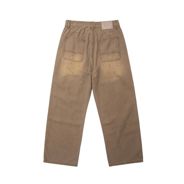 Herren Locker geschnittene Workwear-Hose mit Paint‑Splatter und Destroyed‑Details Echoarchiv