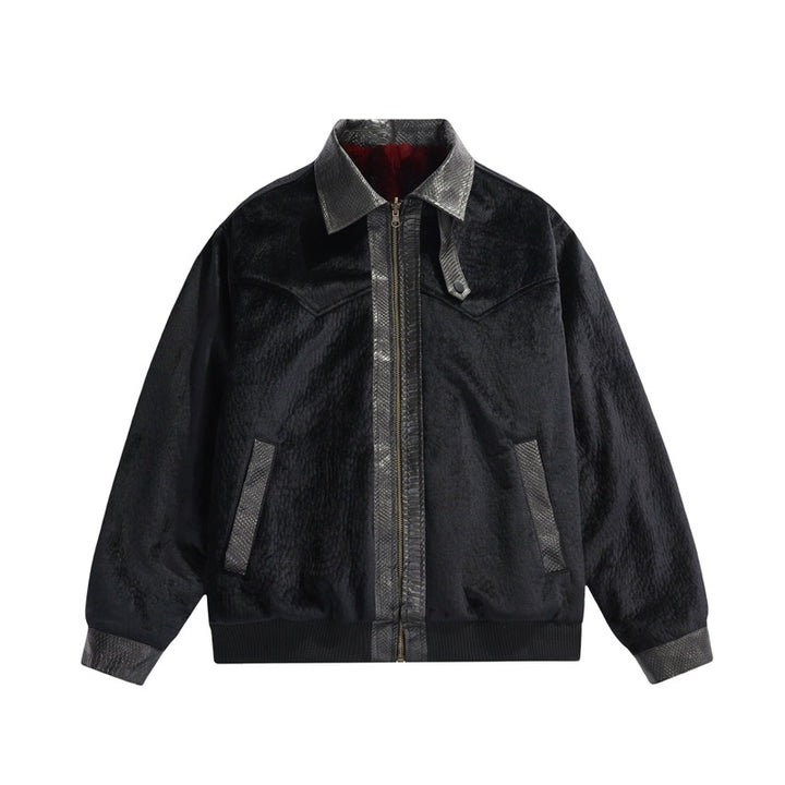 Herren Teddy-Fleece-Boxy-Jacke mit Hemdkragen, durchgehendem Metallreißverschluss & geripptem Saum Echoarchiv