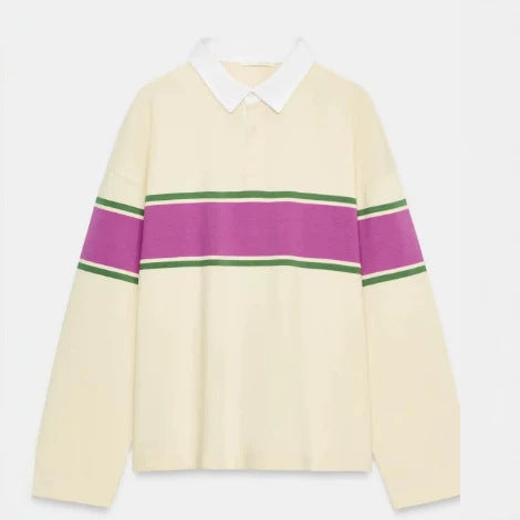 Damen Feinstrick-Poloshirt-Cardigan mit kurzem Arm und durchgehendem Reißverschluss Echo Archiv