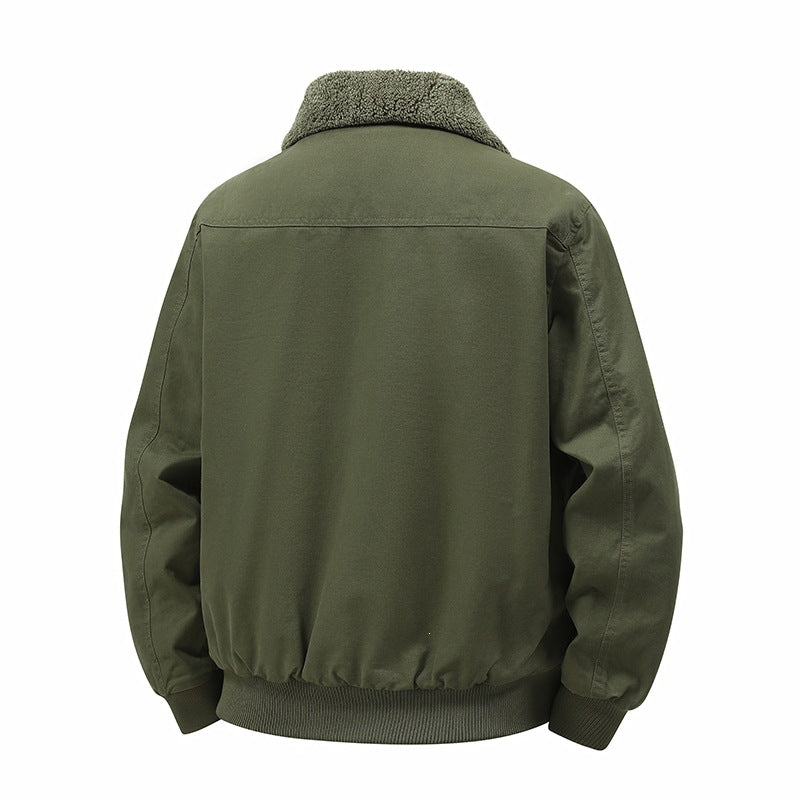 Herren Wärmende Bomberjacke mit Teddyfutter und Utility-Taschen Echoarchiv