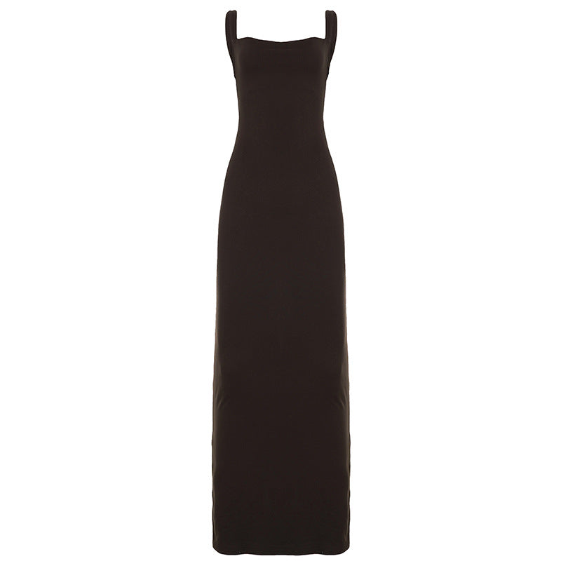 Damen elegantes Maxikleid mit Spaghettiträgern und figurbetonter Silhouette Echo Archiv
