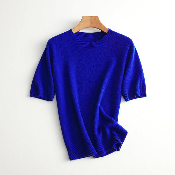 Damen Kurzarm Cashmere-Mix Pullover Echoarchiv