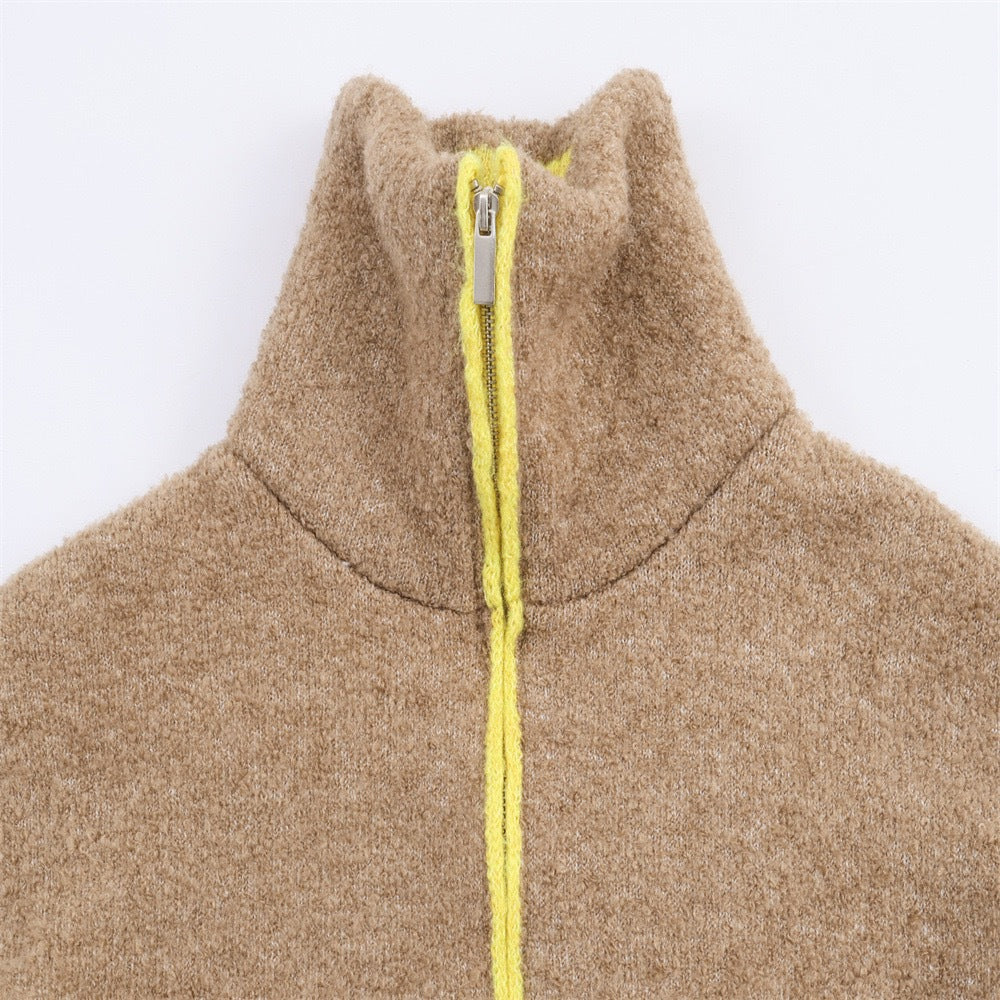 Damen nan kurze Fleecejacke mit hohem Stehkragen, durchgehendem Reißverschluss und aufgesetzten Taschen Echo Archiv