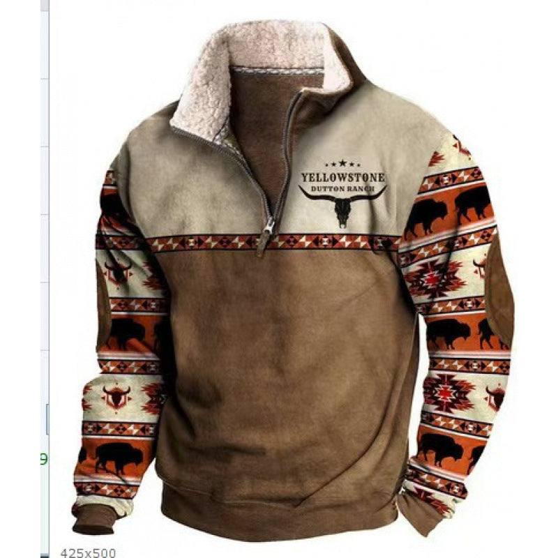 Herren Modischer Hoodie mit Kapuze und maritimem Druck Echoarchiv