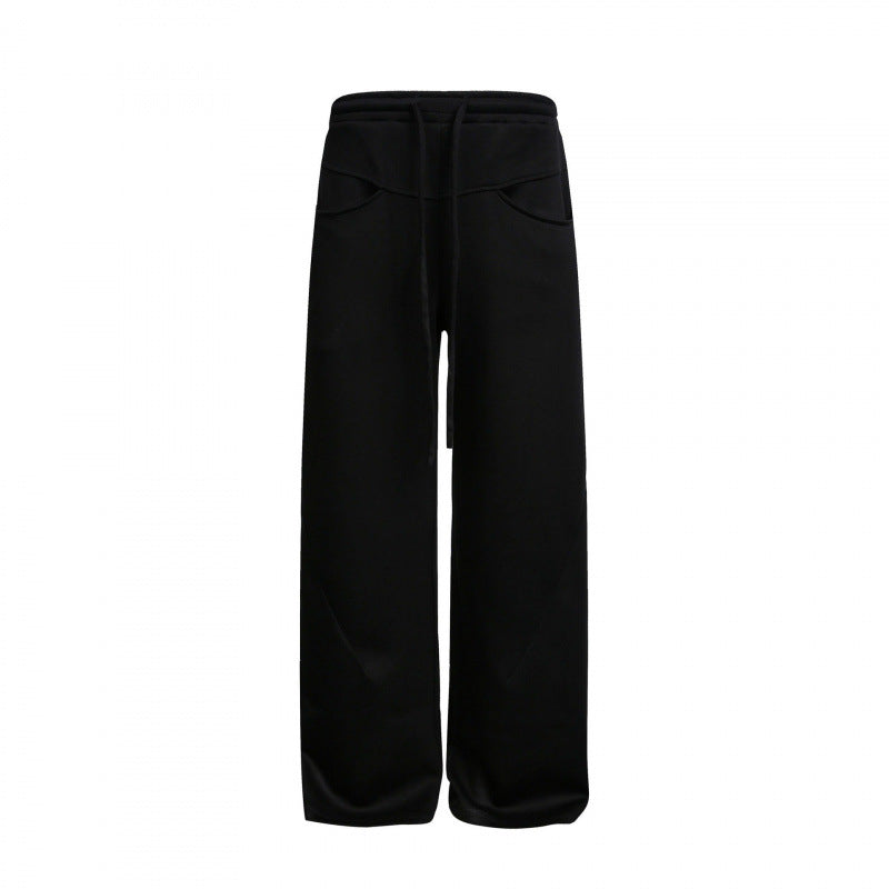 Damen Weite High‑Waist Relax-Sweat-Hose mit Kordelbund und dekorativen Schrittnahtlinien Echo Archiv