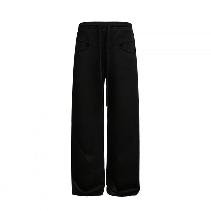 Damen Weite High‑Waist Relax-Sweat-Hose mit Kordelbund und dekorativen Schrittnahtlinien Echo Archiv