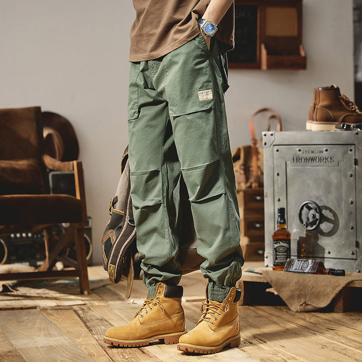Herren Funktionale Kargo-Joggerhose mit Kniepaneelen, elastischen Bündchen und Mehrfachtaschen Echo Archiv