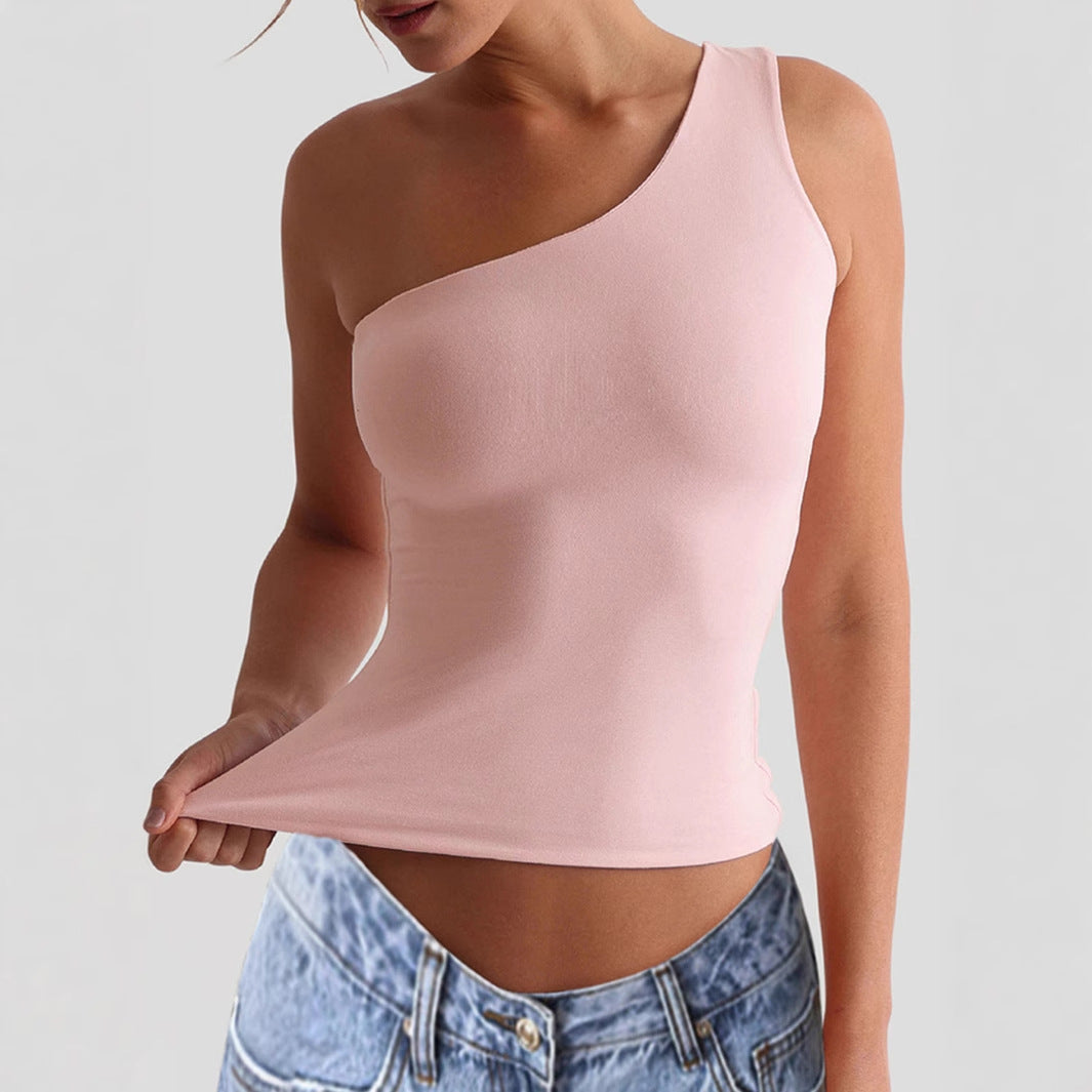 Damen asymmetrisches Trägershirt aus elastischem Material Echo Archiv