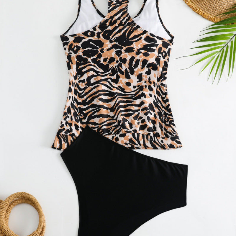 Damen Tankini-Set mit modischem Tiermuster und elastischem Hochbund Echo Archiv